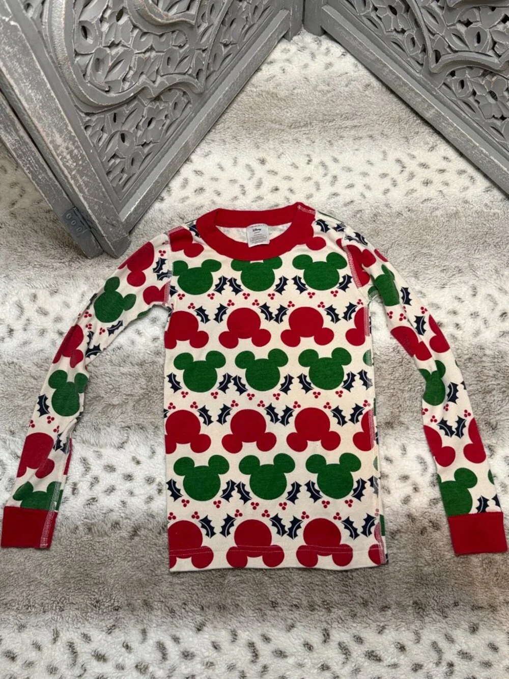 Hanna Andersson Disney Mickey Mouse Christmas pajama set kids size 6 holiday